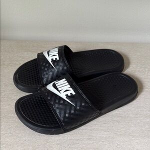 Nike Black and White Slide Sandals